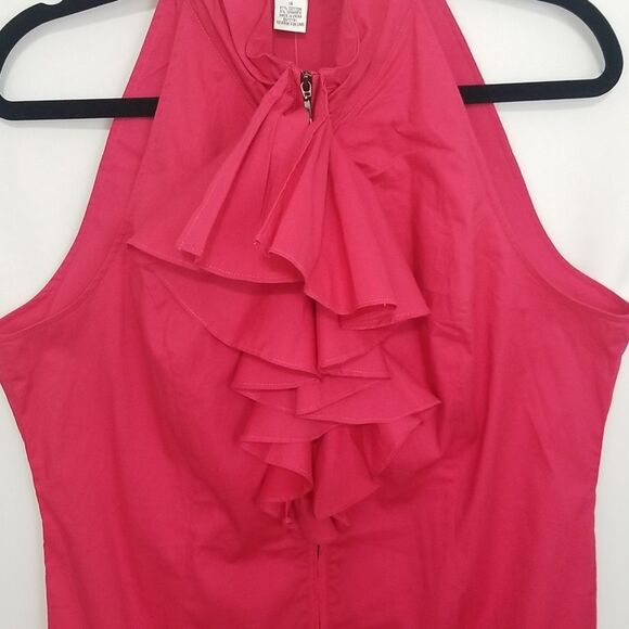 Gorgeous Fuschia Front-Ruffle Zip Dress by Richard Malcom 0028 - Picture 2 of 6